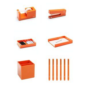 Poppin 12-Piece Desk Set Orange NEW IN PACKAGING!